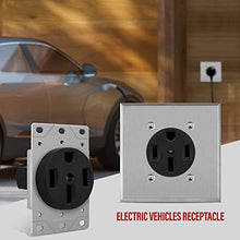 Load image into Gallery viewer, ENERLITES 50 Amp Range Receptacle Outlet for RV and Electric Vehicles, NEMA 14-50R, 3-Pole, 4 Wire (8, 6, 4 AWG Copper Only), 125/250V, 66500-BK, Black
