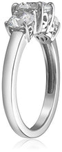 Load image into Gallery viewer, Platinum-Plated Sterling Silver Round 3-Stone Ring made with Swarovski Zirconia (2 cttw), Size 6

