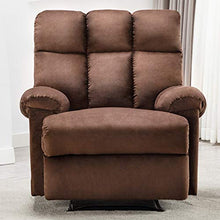 Load image into Gallery viewer, Bonzy Home Recliner Chair - Heavy Duty Manual Overstuffed Fabric Recliner - Home Theater Seating - Bedroom &amp; Living Room Chair Recliner Sofa (Chocolate)
