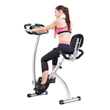 Load image into Gallery viewer, BCAN Folding Exercise Bike, Magnetic Upright Bicycle with Heart Rate, Speed, Distance, Calorie Monitor, 330LBS Support - Grey/Black 2020 Version

