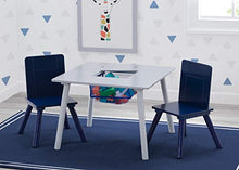Load image into Gallery viewer, Delta Children Kids Table and Chair Set with Storage (2 Chairs Included) - Ideal for Arts &amp; Crafts, Snack Time, Homeschooling, Homework &amp; More, Grey/Blue
