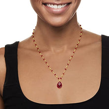 Load image into Gallery viewer, Ross-Simons 24.00 ct. t.w. Ruby Station Necklace in 14kt Yellow Gold. 18 inches
