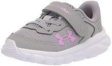 Load image into Gallery viewer, Under Armour Girls' Infant Assert 9 Alternate Closure, Gray Wolf (100)/Pacific Purple, 9K M US
