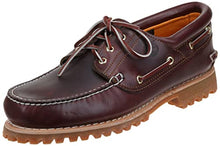 Load image into Gallery viewer, Timberland Men's Traditional Handsewn 3-Eyelet Classic Lug, Burgundy/Brown, 9M
