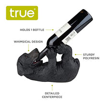 Load image into Gallery viewer, True Lucky Lab Tabletop Wine Bottle Holder Countertop Centerpiece Labrador Kitchen Decor for Dog Lovers Barware Accessory Black
