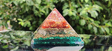 Load image into Gallery viewer, Orgonite Pyramid For Healing Heart | Red Carnelian | Crystal Quartz | Malachite | Orgone Pyramid For EMF Protection | Crystal Chakra Stone By Orgonite Shop
