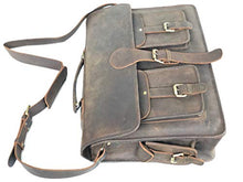Load image into Gallery viewer, vintage crafts Leather Handmade 18 Inch Messenger Bag Briefcase Rustic Full Grain Computer Satchel Best Laptop Bag Brown Office Crossbody Shoulder Bag for Men and Women

