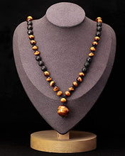 Load image into Gallery viewer, Jewever Lava Rock with Tiger Eye Pendant Long Necklace for Women Men Healing Crystals Essential Oils Diffuser Natural Stone Reiki Energy Balancing
