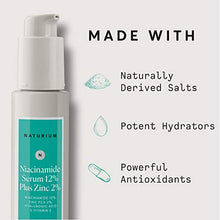 Load image into Gallery viewer, Niacinamide Serum 12% Plus Zinc 2% - 1oz, Vitamin B3, Minimize Pores, Balance Oil Production, Wrinkles, Fine Lines, Facial Serum with Niacinamide, Hyaluronic Acid &amp; Vitamin E
