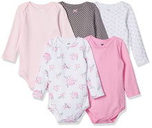 Load image into Gallery viewer, Hudson Baby Unisex Baby Cotton Long-Sleeve Bodysuits Basic Pink Floral, 9-12 Months
