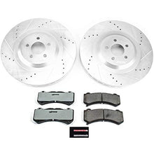 Load image into Gallery viewer, Power Stop K8169-26 Front Z26 Carbon Fiber Brake Pads with Drilled &amp; Slotted Brake Rotors Kit
