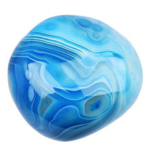 Load image into Gallery viewer, June&amp;Ann Blue Agate Palm Stones, Healing Gemstone Therapy Worry Crystal Stones for Meditation Chakra Balancing Collection, Irregular Shape
