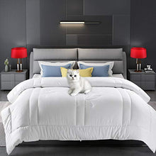 Load image into Gallery viewer, Luxury Smooth 100% Bamboo King Size Comforter 1800 Thread Count Soft Warm White Comforters All Season Year Around Quilted Down Alternative Duvet Insert 8 Corner Tabs Winkle Free (White, King)
