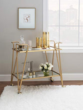 Load image into Gallery viewer, Linon Gina Mid-Century Bar Cart, Gold
