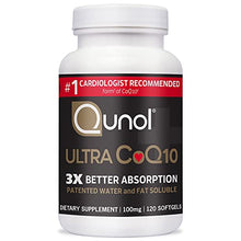 Load image into Gallery viewer, Qunol Ultra CoQ10 100mg, 3x Better Absorption, Patented Water and Fat Soluble Natural Supplement Form of Coenzyme Q10, Antioxidant for Heart Health, 120 Count Softgels
