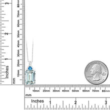 Load image into Gallery viewer, Gem Stone King Solid 10K White Gold Sky Blue Simulated Aquamarine and Swiss Blue Topaz Pendant Necklace For Women (6.92 Cttw with 18 Inch Chain)
