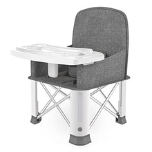 Load image into Gallery viewer, Baby Travel Booster Seat with Double Tray, BabyBond Upgraded Toddler Portable Baby Chair, Booster Seat for Dining Table, Stable and Foldable Booster Baby Chair for Indoor/Outdoor (Grey)
