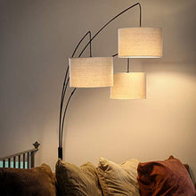 Load image into Gallery viewer, Brightech Trilage Arc Floor Lamp w/Marble Base - 3 Lights Hanging Over The Couch from Behind - Multi Head Arching Tree Lamp - for Mid Century, Modern &amp; Contemporary Rooms - Oil Rubbed Bronze
