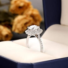 Load image into Gallery viewer, Frayerr Vintage Design Anniversary Ring - Excellent Round Cut 2.00 Carat Moissanite Women Ring - Double Halo 925 Silver Handcrafted Ring
