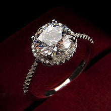 Load image into Gallery viewer, Yuren Womens Vintage White Diamond Silver Engagement Wedding Band Ring (US Code 10)
