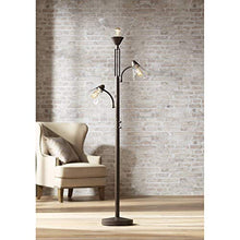 Load image into Gallery viewer, Warwick Industrial Torchiere Lamp Tree Tiger Bronze Seedy Glass Dimmable Antique LED Edison Bulbs for Living Room Reading - Franklin Iron Works
