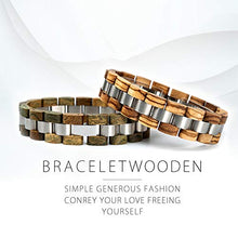 Load image into Gallery viewer, BOBO BIRD Mens Wooden Bracelet Stylish Wood &amp; Stainless Steel Combined Wooden Bangle Jewelry Great Gift for Men (S05-3)
