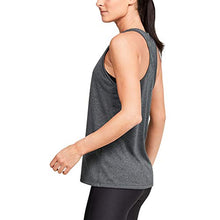 Load image into Gallery viewer, Under Armour Women's Tech Solid Tank Top , Carbon Heather (090)/Metallic Silver, Small
