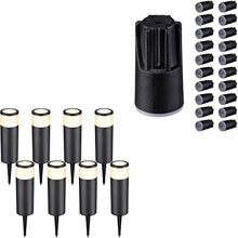 Load image into Gallery viewer, LEONLITE Landscape Bollard Pathway Light Bundle Wire Connectors, 8-Pack 5W LED Outdoor Waterproof Garden Light, 12-24V Low Voltage, 3000K Warm White &amp; 20-Pack Waterproof Wire Nuts, 22AWG-16AWG, Black
