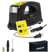 Load image into Gallery viewer, Kensun AC/DC Digital Tire Inflator for Car 12V DC and Home 110V AC Rapid Performance Portable Air Compressor Pump for Car, Bicycle, Motorcycle, Basketball and Others
