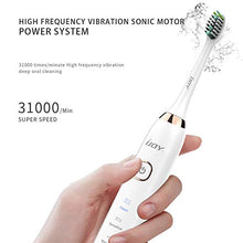 Load image into Gallery viewer, Sonic Electric Toothbrush with 2 Brush Heads, Rechargeable Waterproof Toothbrushes for Adults and Kids, 5 Modes with 2 Mins Smart Timer, One Time Charge 30 Days Use, 31,000 VPM, Dentists Recommend
