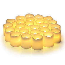 Load image into Gallery viewer, Flameless Votive Candles,Flameless Flickering Electric Fake Candle,Pack of 24,Battery Operated LED Tea Lights in Warm White for Wedding,Table,Festival Celebration,Halloween,Christmas Decorations
