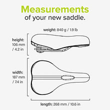 Load image into Gallery viewer, Velmia Bike Saddle for [Trekking Bikes] - Comfortable seat for Men and Women with Innovative 3-Zone-Concept &amp; Memory Foam - Waterproof Bicycle Saddle with Ergonomic Design &amp; Video (Trekking)
