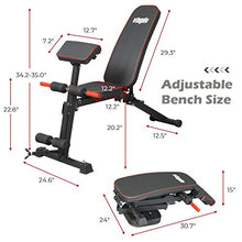 Load image into Gallery viewer, VIAGDO Weight Bench with 8 Adjustable Angles Backrest and Priest Stool, Foldable Workout Bench for Full Body, Flat/Incline/Decline FID Exercise Bench Press for Home Gym, Ship from US
