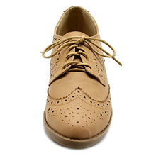 Load image into Gallery viewer, Ollio Women's Flats Shoes Wingtip Lace Up Oxfords M2921 (6 B(M) US, Sand)
