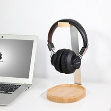 Load image into Gallery viewer, Avantree Universal Wooden &amp; Aluminum Headphone Stand Hanger with Cable Holder, Sturdy Desk Headset Mount Rack for Sony, Bose, Shure, Jabra, JBL, AKG, Gaming Headphones Display - TR902
