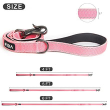Load image into Gallery viewer, Fida 4 FT Heavy Duty Dog Leash with 2 Comfortable Padded Handles, Traffic Handle &amp; Advanced Easy Snap Hook, Reflective Walking Lead for Large, Medium &amp; Small Breed Dogs, Pink
