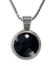 Load image into Gallery viewer, Effy 925 Sterling Silver &amp; 18K Yellow Gold Onyx Circle Pendant, 36.5 TCW
