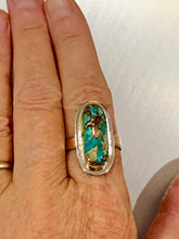 Load image into Gallery viewer, Bisbee Turquoise Ring Solid 18k 14k Gold Sterling Silver
