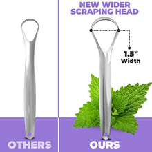 Load image into Gallery viewer, Tongue Scraper (2 Pack), Reduce Bad Breath (Medical Grade), Stainless Steel Tongue Cleaners, 100% BPA Free Metal Tongue Scrapers Fresher Breath in Seconds
