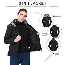 Load image into Gallery viewer, CAMEL CROWN Women's Waterproof Ski Jacket 3-in-1 Winter Coat Windbreaker Fleece Inner for Snow Rain Hiking Outdoor
