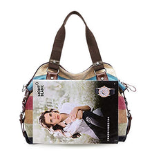 Load image into Gallery viewer, Canvas Handbag SNUG STAR Multi-Color Striped Lattice Cross Body Shoulder Purse Bag Tote-Handbag for Women (Multi Color-04)
