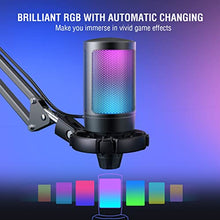 Load image into Gallery viewer, FIFINE Gaming PC USB Microphone, Podcast Condenser Mic with Boom Arm, Pop Filter, Mute Button for Streaming, Twitch, Online Chat, RGB Computer Mic for PS4/5 PC Gamer Youtuber-AmpliGame A6T
