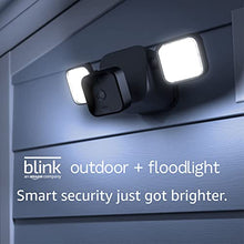 Load image into Gallery viewer, Blink Outdoor 3rd Gen + Floodlight — wireless, 2-year battery life, HD floodlight mount and smart security camera, 700 lumens, motion detection, set up in minutes - 1 camera kit (Black)
