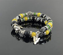 Load image into Gallery viewer, Men's Beaded Bangle Bracelet Jamaican Jewelry
