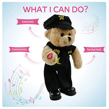 Load image into Gallery viewer, Houwsbaby Singing Police Teddy Bear Dancing Plush Bear Toy Musical Stuffed Animal in Justicial Uniform Electric Interactive Animated Gifts for Kids Boy Girls Holiday Valentine's Day Birthday,14''
