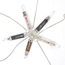 Load image into Gallery viewer, FASHIONZAADI Crystal Wand Pendulum Set Clear Quartz, Rose Quartz, Tiger Eye, Amethyst, Black Tourmaline for Chakra Healing Divination and Dowsing Stone Dowser Meditation Size 3-3.5 inch
