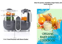 Load image into Gallery viewer, Babymoov Baby Cook Duo Baby Food Maker Steamer and Blender, Baby Food Maker for Infants and Toddlers 6 in 1 Baby Food Processor, Defroster, Sterlizer, Bundled with HogoR Organic Baby Food Cookbook
