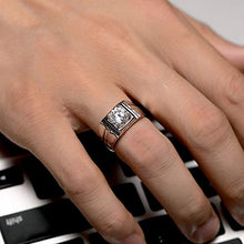 Load image into Gallery viewer, Gnzoe Men's 14k White Gold Wedding Engagement Ring 4-Prong 2ct Moissanite Size 7.5
