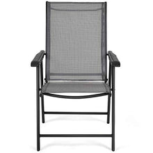 Load image into Gallery viewer, Giantex 2-Pack Patio Folding Chairs Portable for Outdoor Camping, Beach, Deck Dining Chair w/Armrest, Patio Chairs Set of 2, Grey
