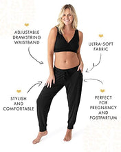 Load image into Gallery viewer, Kindred Bravely Everyday Maternity Joggers (Black, Small) &amp; Emmaline Maternity &amp; Nursing Robe (Grey, Small/Medium) Bundle
